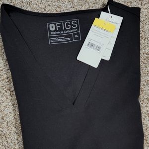 Figs black XL casma top